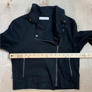 Black Linen Blend Moto Style Jacket My Bajee Collection Juniors Large